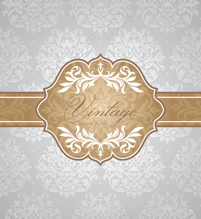欧式花纹点缀背景矢量图