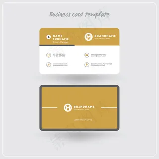 简约高档黄色名片