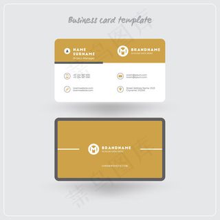 简约高档黄色名片