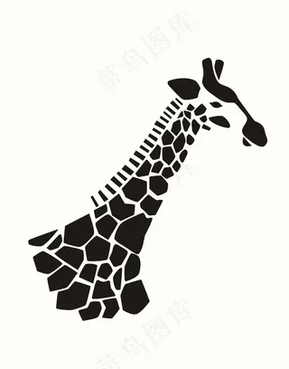 卡通动物长颈鹿剪影