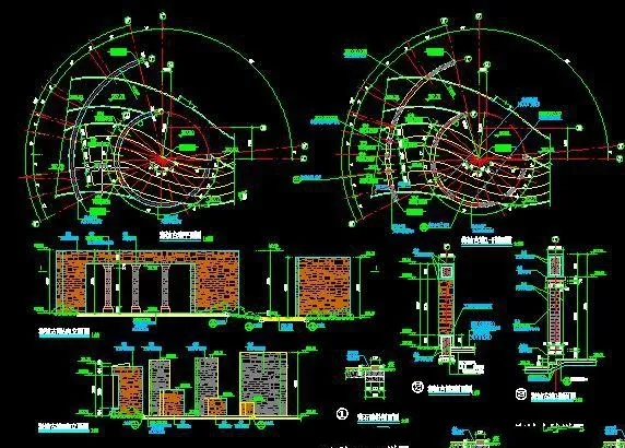 海蚀古墙景观挡墙做法CAD施工详图