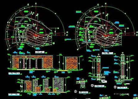 海蚀古墙景观挡墙做法CAD施工详图