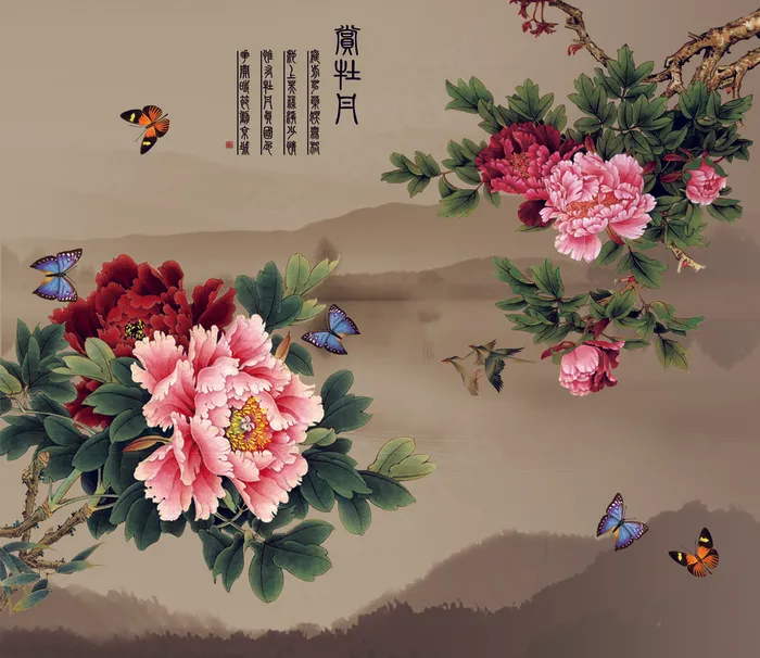牡丹图背景