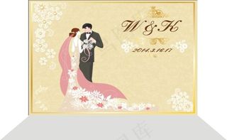 香槟色婚礼留影区背景