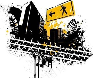 潮流建筑 插画矢量素材 eps格式...