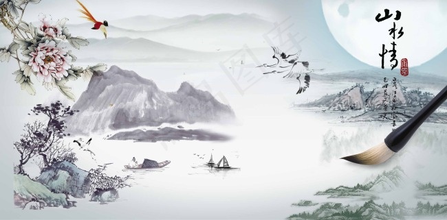 中国风素材下载psd模版下载