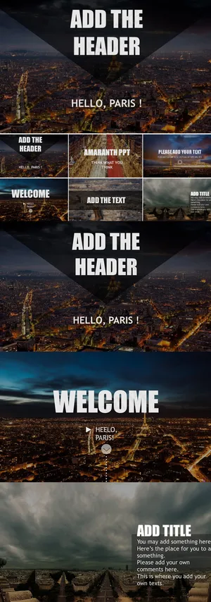 简约扁平风格系列城市风情PPT模板