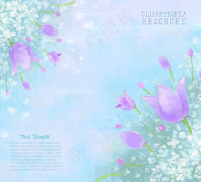 梦幻鲜花背景(4400X3968(DPI:300))psd模版下载