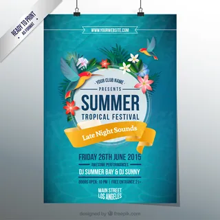 欢乐夏日海滨派对休闲时光旅游海报