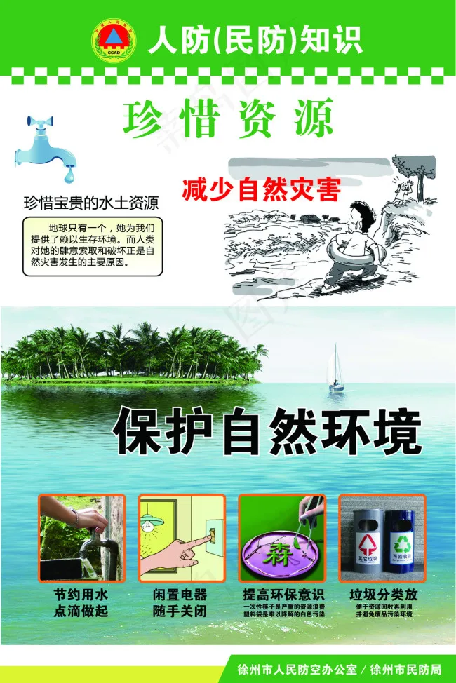 人防民防知识ai矢量模版下载