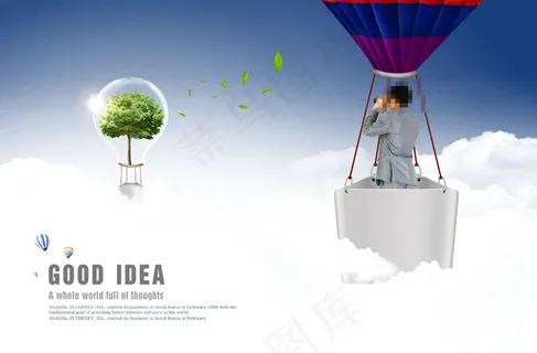 热气球上的职业人物图片