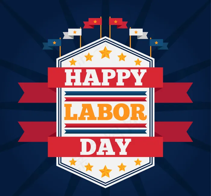 老式背景的劳动节与徽章eps,ai矢量模版下载