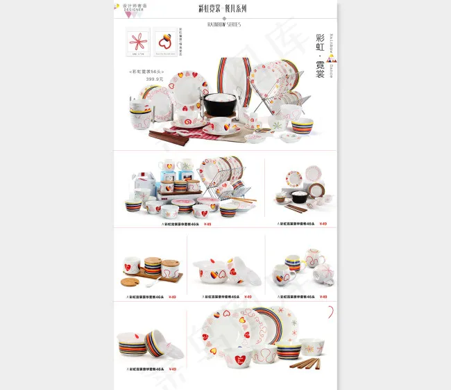 淘宝店铺装修餐具详情设计psd模版下载