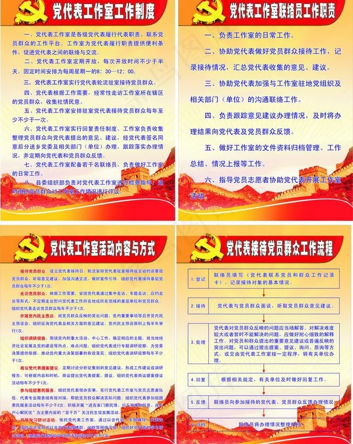 党代表工作室制度图片cdr矢量模版下载