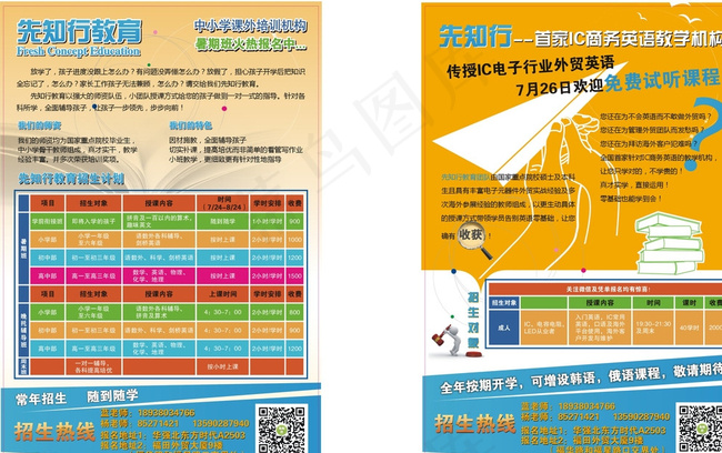 培训机构彩页图片cdr矢量模版下载