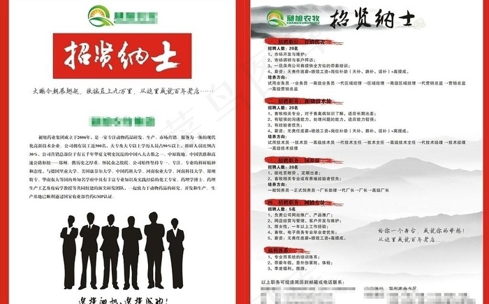 招贤纳士 招聘单页图片cdr矢量模版下载