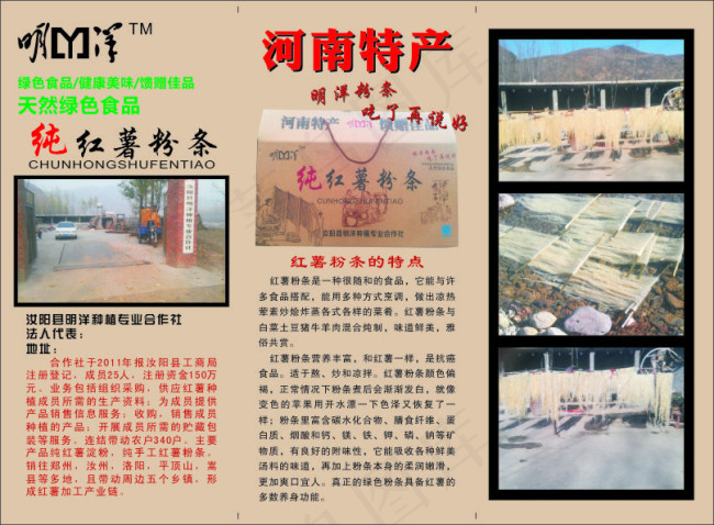 河南特产红薯粉条(285X210)cdr矢量模版下载