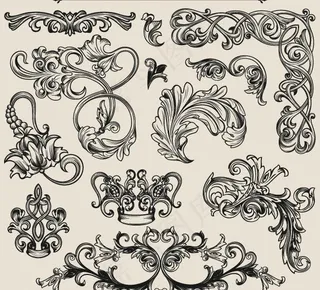 欧式花纹花边矢量素材图片