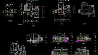 独栋临水别墅 cad图图片