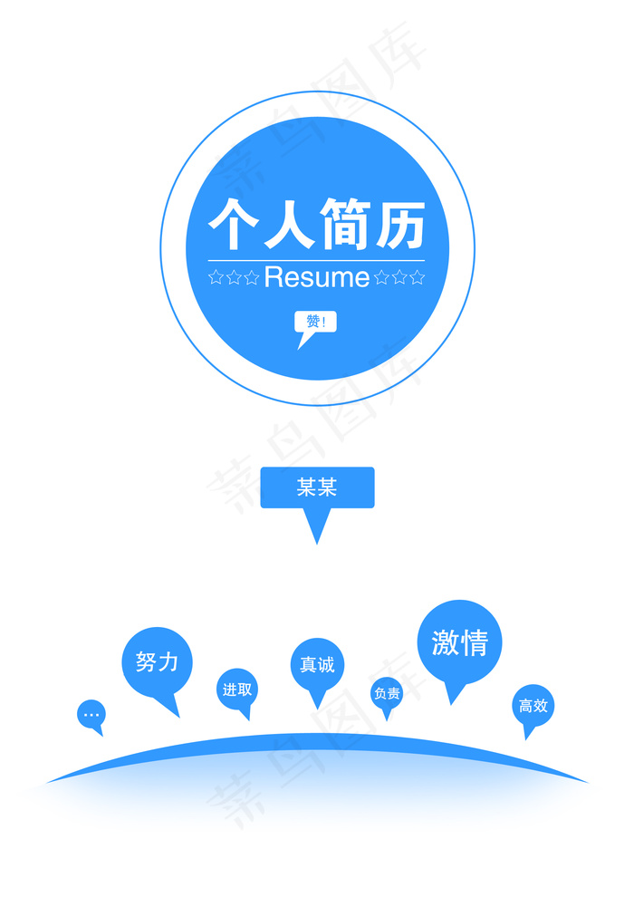 蓝色创意个人简历