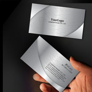 金属质感 高级商务名片PSD模板下...