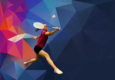 羽毛球运动员矢量素材