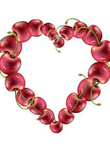 樱桃组成的桃心图片