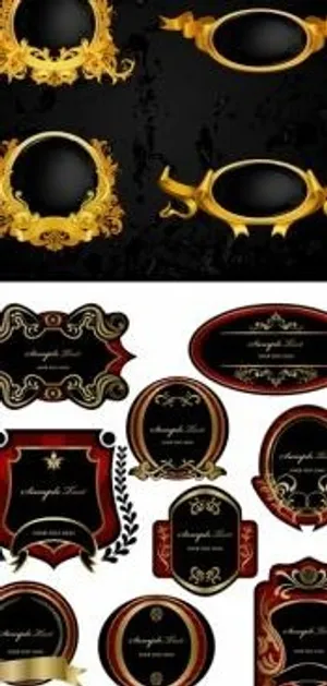 欧式华丽瓶贴矢量瓶身贴