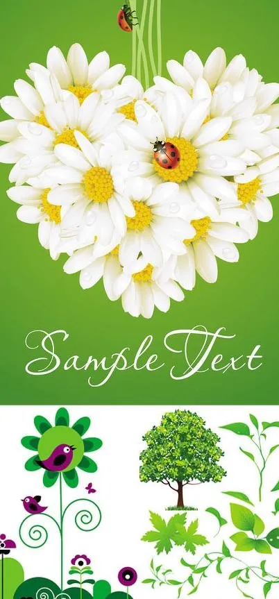 绿色的春天元素矢量素材eps,ai矢量模版下载