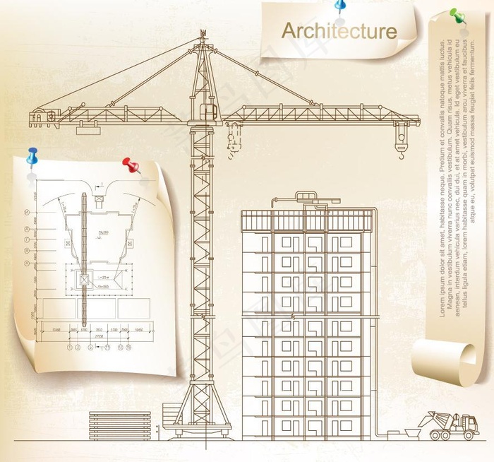 城市建筑高楼设计图工程图图片