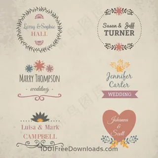 婚礼插画矢量图