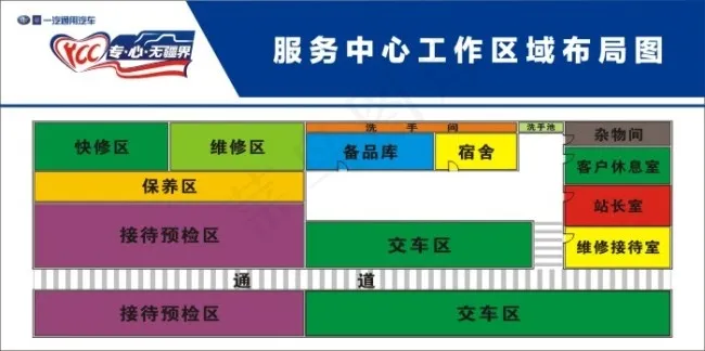 一汽工作区域布局图展板cdr矢量模版下载