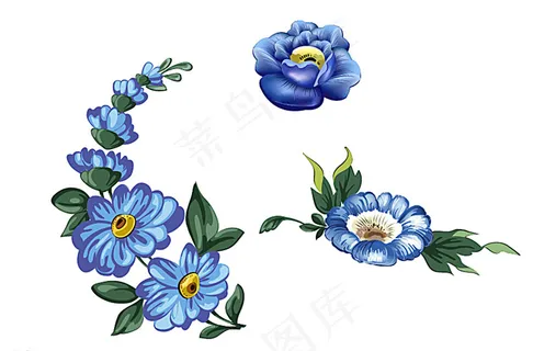 蓝色花朵花藤图片