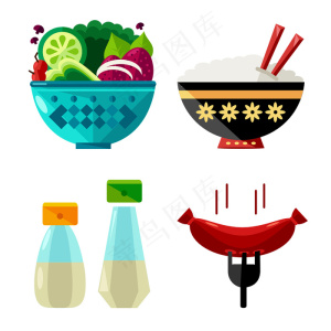 美食插画icon图标