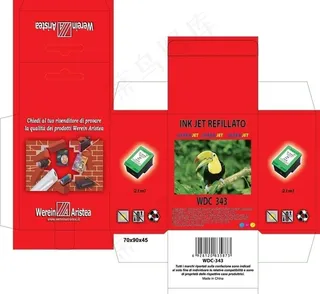 HP343红色底小鸟彩盒