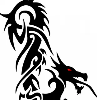 红眼龙剪影矢量图像