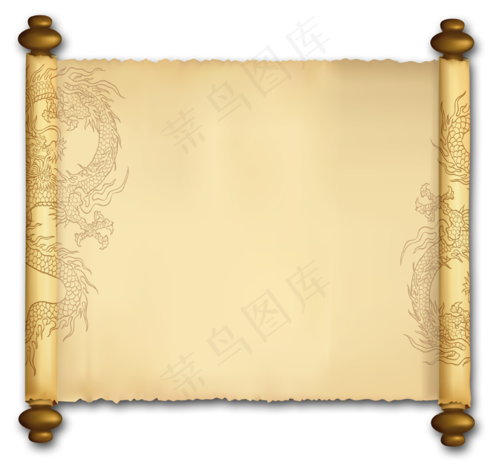 古老圣旨卷轴羊皮卷竹简海报PNG免...