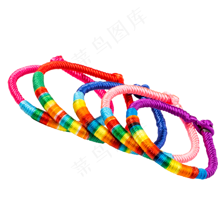 实拍红红蓝粉紫色手链