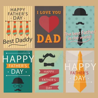 父亲节贺卡矢量素材