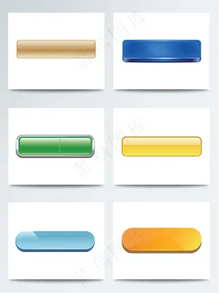 简约的立体按钮边框元素素材