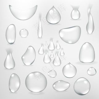 透明水滴矢量素材下载