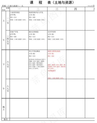 课程表（土地与资源）