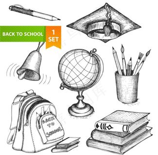 手绘素描用习用品图片