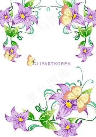 韩国植物花边边框矢量图11