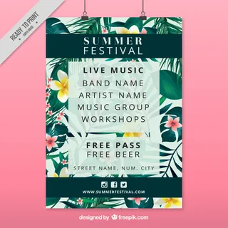 欢乐夏日海滨派对休闲时光旅游海报