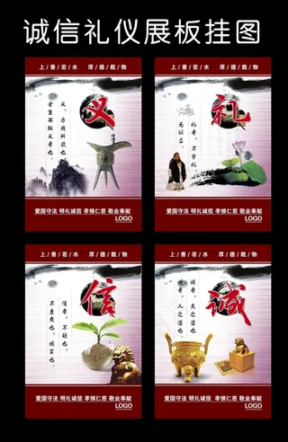 诚信礼仪展板挂图