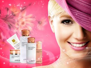 粉色时尚美容护肤品广告PSD