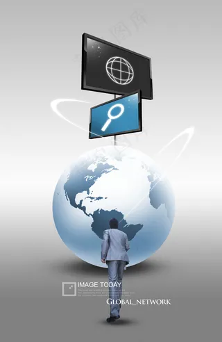 地球人物商务海报