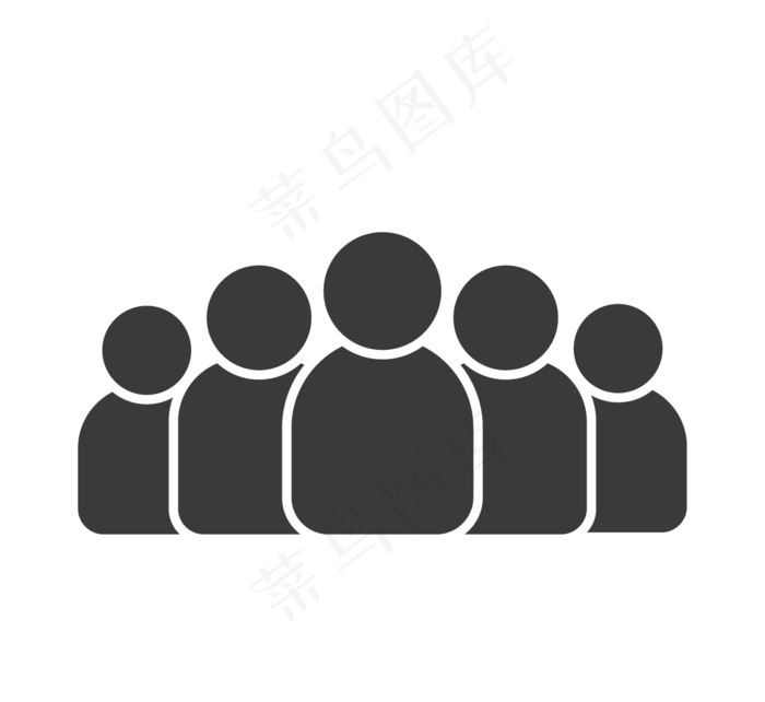 团队黑白群体人物图标,免抠元素