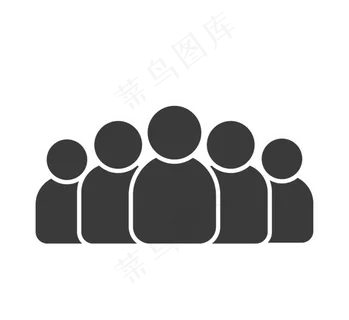 团队黑白群体人物图标,免抠元素